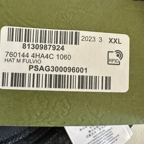 NWT GUCCI GG MONOGRAM LOGO BUCKET HAT MADE IN ITALY 760144 SZ XXL BLACK LOGO - Picture 9 of 9